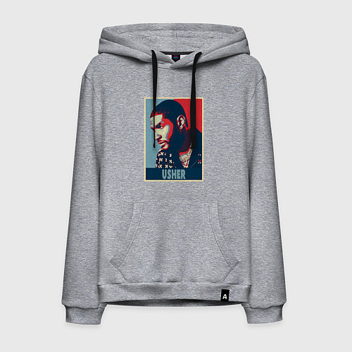 Мужская толстовка-худи Usher music / Меланж – фото 1