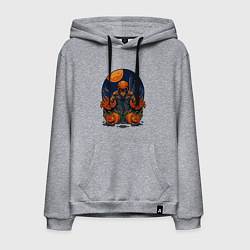 Толстовка-худи хлопковая мужская Хэллоуин, цвет: меланж