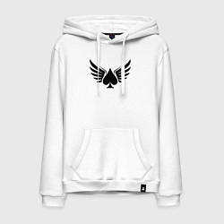 Толстовка-худи хлопковая мужская Крылатые пики, цвет: белый
