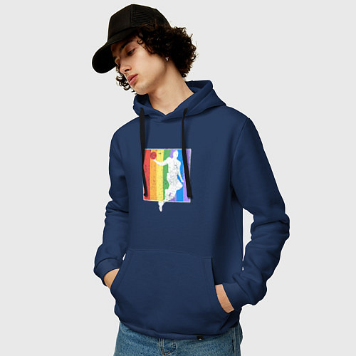 Мужская толстовка-худи Play basket / Тёмно-синий – фото 3