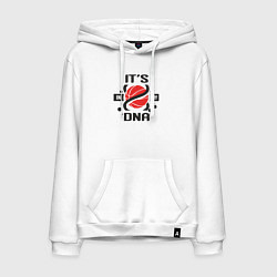Толстовка-худи хлопковая мужская ДНК и баскетбол, цвет: белый