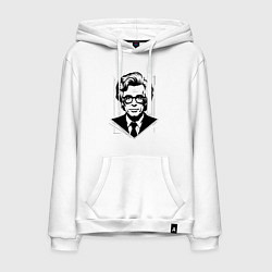 Толстовка-худи хлопковая мужская Энди Уорхол в городском стиле, цвет: белый