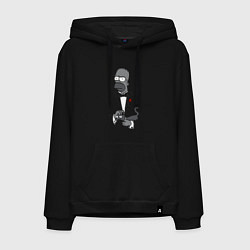 Толстовка-худи хлопковая мужская Homer godfather, цвет: черный