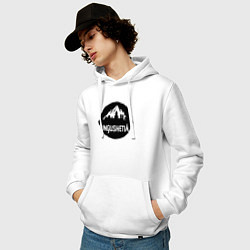 Толстовка-худи хлопковая мужская Ингушетия в стиле стрит-арт, цвет: белый — фото 2