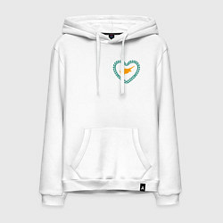 Толстовка-худи хлопковая мужская Кипр в сердечке, цвет: белый