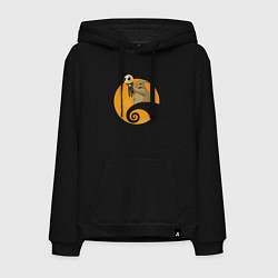 Толстовка-худи хлопковая мужская Король хэллоуина, цвет: черный