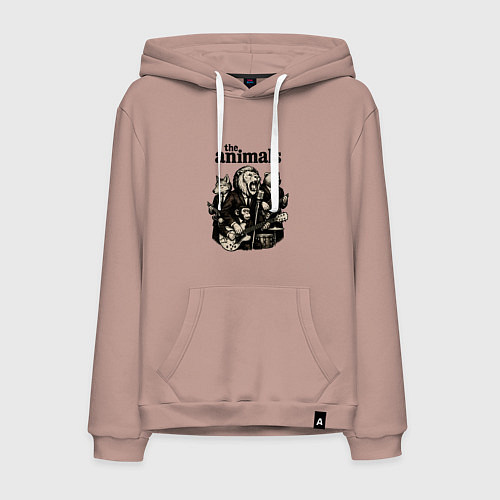 Мужская толстовка-худи The animals группа из зверей / Пыльно-розовый – фото 1