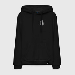 Толстовка-худи хлопковая мужская Оберег волчья лапа в кельтском стиле, цвет: черный