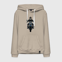 Толстовка-худи хлопковая мужская Skeletor racer, цвет: миндальный