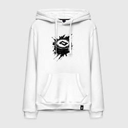 Толстовка-худи хлопковая мужская Чёрная хоккейная шайба, цвет: белый