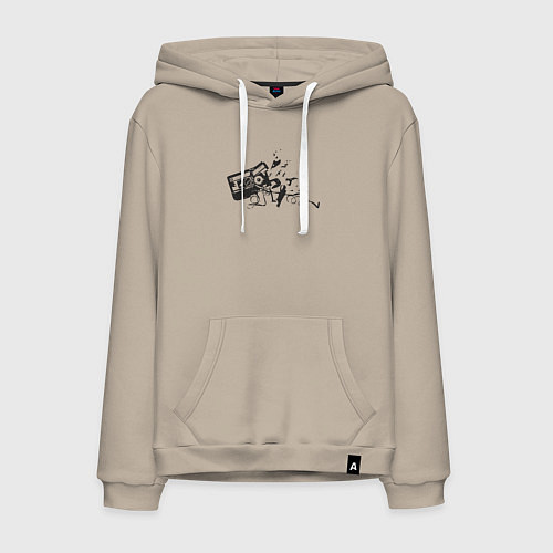 Мужская толстовка-худи Tape crash / Миндальный – фото 1