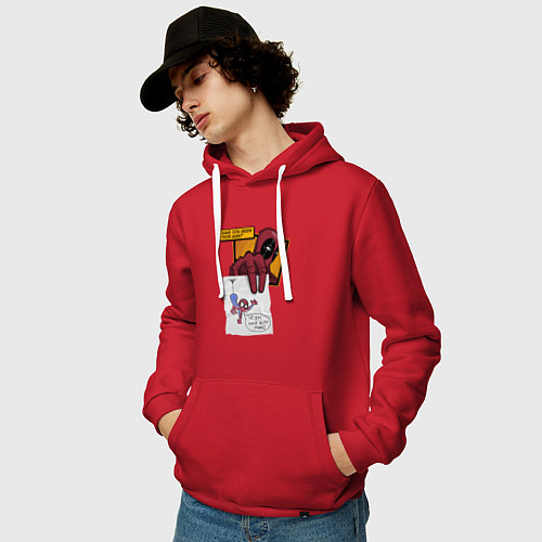 Мужская толстовка-худи Вы видели этого человека / Красный – фото 3