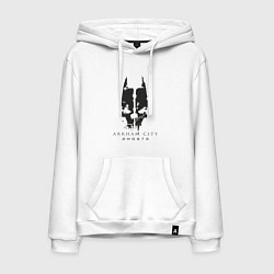 Толстовка-худи хлопковая мужская Arkham city ghosts, цвет: белый