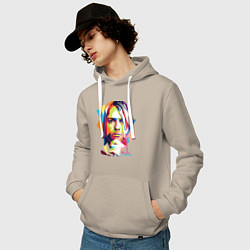 Толстовка-худи хлопковая мужская Kurt Cobain: Colors, цвет: миндальный — фото 2