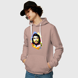 Толстовка-худи хлопковая мужская Che Guevara Art, цвет: пыльно-розовый — фото 2