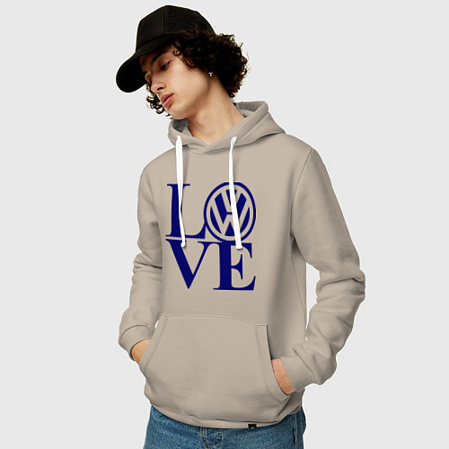 Мужская толстовка-худи Volkswagen love / Миндальный – фото 3