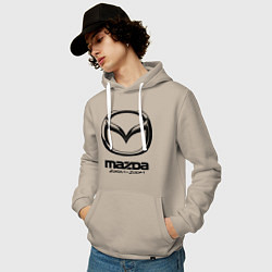 Толстовка-худи хлопковая мужская Mazda Zoom-Zoom, цвет: миндальный — фото 2
