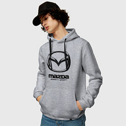Толстовка-худи хлопковая мужская Mazda Zoom-Zoom, цвет: меланж — фото 2