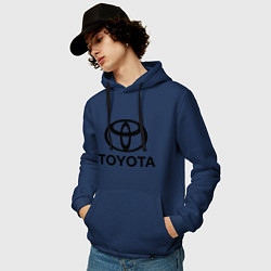 Толстовка-худи хлопковая мужская Toyota Logo, цвет: тёмно-синий — фото 2