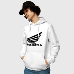 Толстовка-худи хлопковая мужская Honda Motor, цвет: белый — фото 2