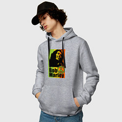Толстовка-худи хлопковая мужская Bob Marley: Jamaica, цвет: меланж — фото 2