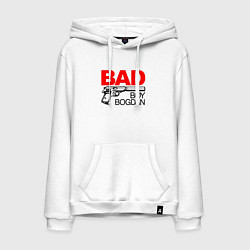 Толстовка-худи хлопковая мужская Bad boy Bogdan, цвет: белый