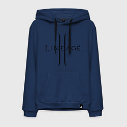 Толстовка-худи хлопковая мужская Lineage logo, цвет: тёмно-синий
