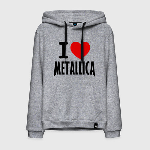 Мужская толстовка-худи I love Metallica / Меланж – фото 1