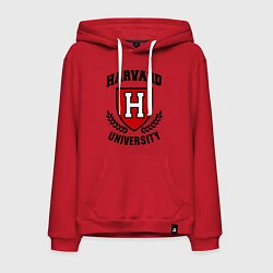 Толстовка-худи хлопковая мужская Harvard University, цвет: красный
