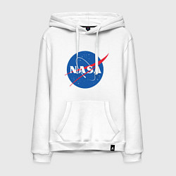 Толстовка-худи хлопковая мужская NASA: Logo, цвет: белый