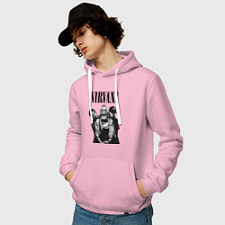 Толстовка-худи хлопковая мужская Nirvana Group, цвет: светло-розовый — фото 2