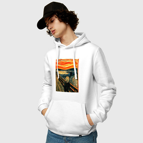 Мужская толстовка-худи Крик / Белый – фото 3