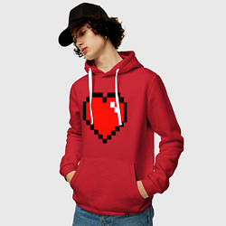Толстовка-худи хлопковая мужская Minecraft Lover, цвет: красный — фото 2