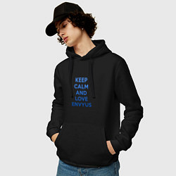 Толстовка-худи хлопковая мужская Keep Calm & Love Envyus, цвет: черный — фото 2