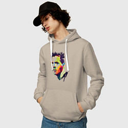 Толстовка-худи хлопковая мужская Lionel Messi: fun-art, цвет: миндальный — фото 2