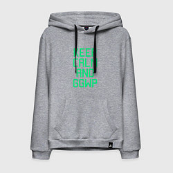Толстовка-худи хлопковая мужская Keep Calm & GGWP, цвет: меланж