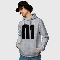 Толстовка-худи хлопковая мужская Миша 01, цвет: меланж — фото 2