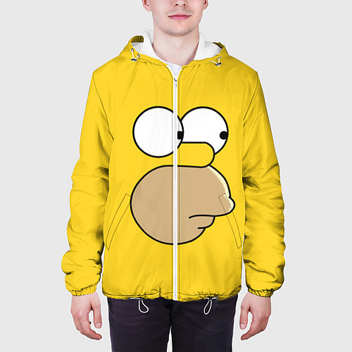Мужская куртка Лицо Гомера / 3D-Белый – фото 3
