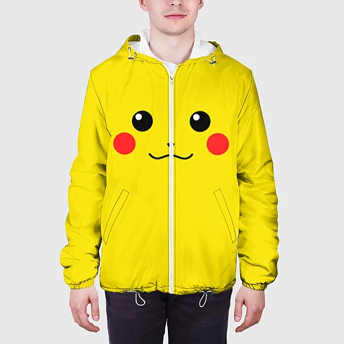Мужская куртка Happy Pikachu / 3D-Белый – фото 3