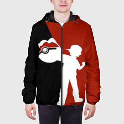Куртка с капюшоном мужская Ash Pokeball, цвет: 3D-черный — фото 2