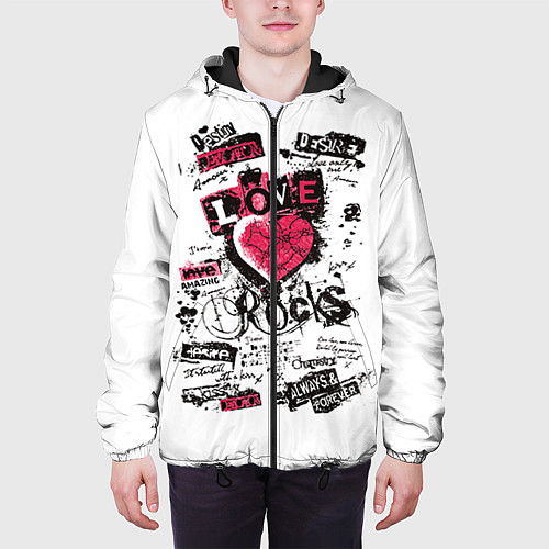 Мужская куртка Рок сердца 4 / 3D-Черный – фото 3
