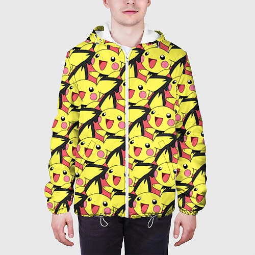 Мужская куртка Pikachu / 3D-Белый – фото 3