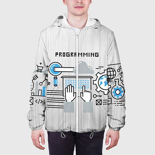 Мужская куртка Программирование 2 / 3D-Белый – фото 3