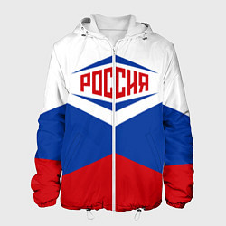 Куртка с капюшоном мужская Россия 2016, цвет: 3D-белый