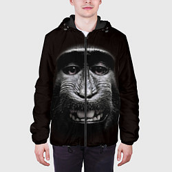 Куртка с капюшоном мужская Улыбка обезьяны, цвет: 3D-черный — фото 2