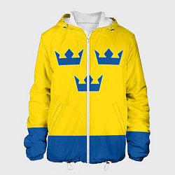 Куртка с капюшоном мужская Сборная Швеции: домашняя форма, цвет: 3D-белый
