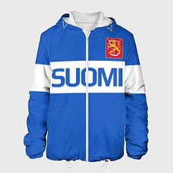 Куртка с капюшоном мужская Сборная Финляндии: домашняя форма, цвет: 3D-белый