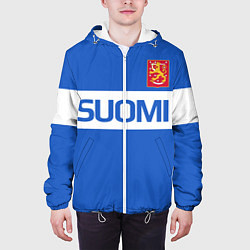 Куртка с капюшоном мужская Сборная Финляндии: домашняя форма, цвет: 3D-белый — фото 2