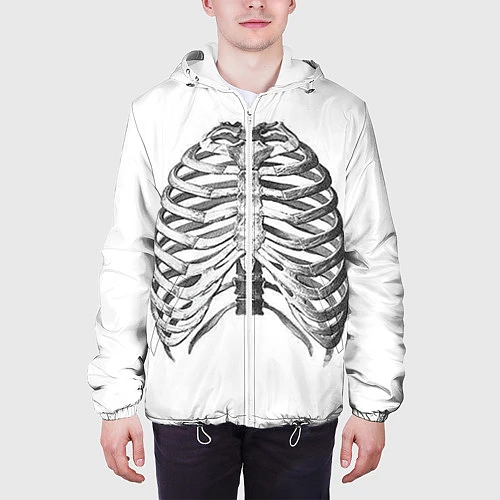 Мужская куртка Ребра / 3D-Белый – фото 3