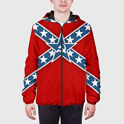 Куртка с капюшоном мужская Флаг советской конфедерации, цвет: 3D-черный — фото 2